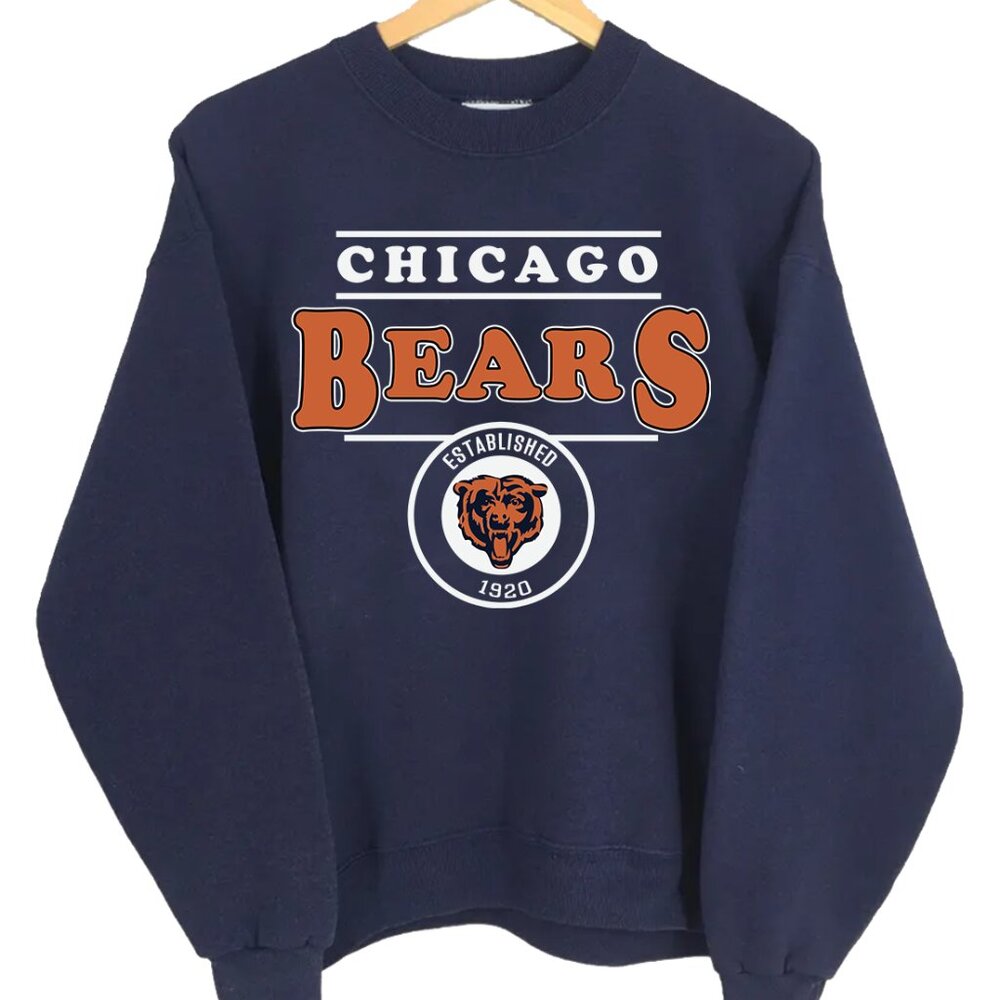 Chicago Bears Sweatshirt Retro Chicago Bears Football Shirt Sweater - Picture 1 of 3